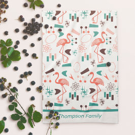 Paño De Cocina Fabulosos Flamingos de los Cincuenta