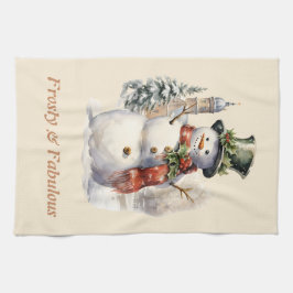 Paño De Cocina Fabulosos y escarpados Navidades de Snowman