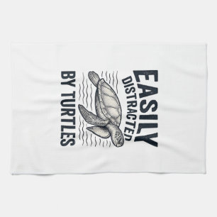 Paño De Cocina Fácilmente Distraído Por Camiseta Vintage Diseño D