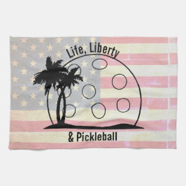 Paño De Cocina FADED FLAG Life Liberty & Pickleball EEUU