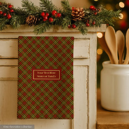 Paño De Cocina Fall Plaid Kitchen Towel Elegant Monogram Accent