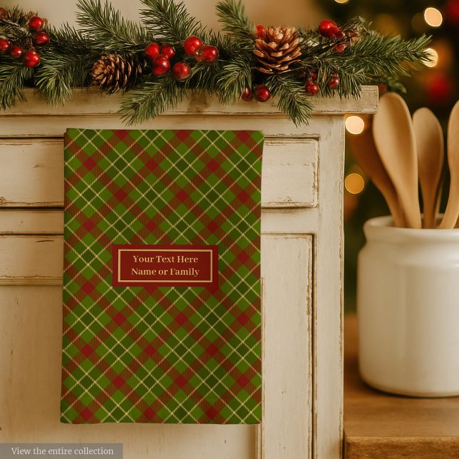 Paño De Cocina Fall Tartan Hand Towel Personalized Checkered (Fall Tartan Hand Towel Personalized Checkered Accent)