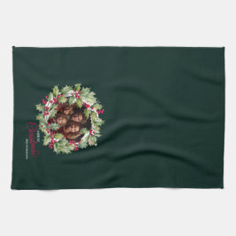 Paño De Cocina Familia de fotos editable de Chistmas de Merry