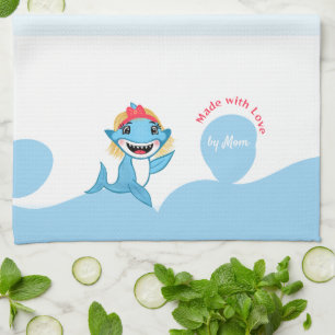 Paño De Cocina Familia de tiburones felices