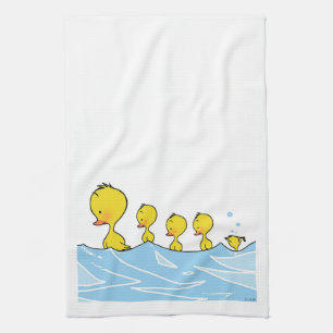 Paño De Cocina Familia del pato de la natación