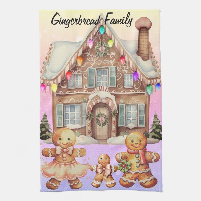 Paño De Cocina Familia Gingbread (Vertical)