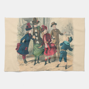 Paño De Cocina Familia Infantil Vieja Victoriana
