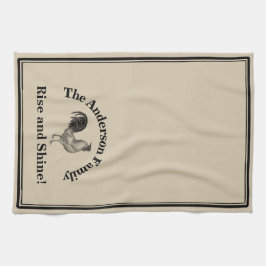 Paño De Cocina Familia rústica del personalizado del pollo del