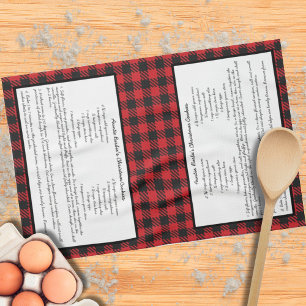 Paño De Cocina Familiar receta de cuadros escoceses de gingham de