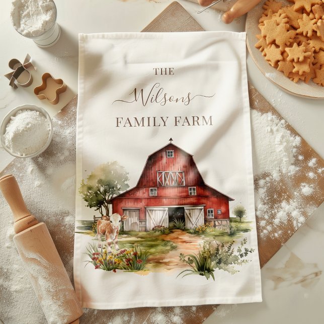 Paño De Cocina Family Farm Rustic Barn Cute Country Farm  (Subido por el creador)