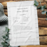 Paño De Cocina Family Recipe Keepsake Heirloom Wood<br><div class="desc">Keepsake family recipe tea towel. Share uncle Jim's chili recipe or great aunt Aggie's all time favorite thanksgiving casserole dish. Elegant and simple template design can easily be adjusted to share your family recipes as mother's day, birthday, or Christmas gifts. Custom family name with initials. Colors can be changed. Great...</div>
