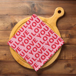 Paño De Cocina Fancy Romantic Red & Pink Love You Pattern<br><div class="desc">Fancy Romantic Red & Pink Love You Pattern</div>