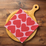Paño De Cocina Fancy Romántico Patrón De Corazones Rojo Y Rosa Co<br><div class="desc">Fancy Romántico Patrón De Corazones Rojo Y Rosa Con Nombre</div>