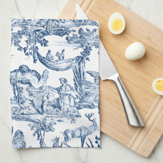 Paño De Cocina Fantasía Criaturas Míticas Vintage Toile-Blue