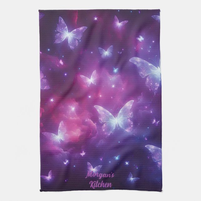 Paño De Cocina Fantasía de mariposa personalizada (Vertical)