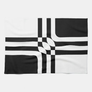 Paño De Cocina Fantasía en blanco y negro