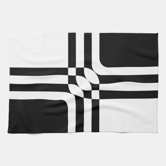 Paño De Cocina Fantasía en blanco y negro (Horizontal)