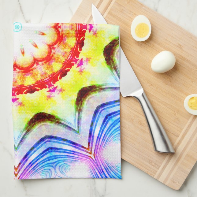 Paño De Cocina Fantasía Sacerdote Mage Magia Vibrante Mandela (Doblado Cuarto)