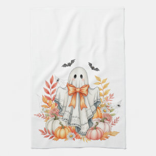 Paño De Cocina Fantasma de encaje floral lindo Halloween de otoño