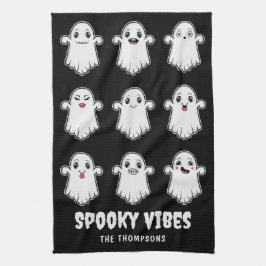 Paño De Cocina Fantasmagórico de Halloween con diferentes expresi