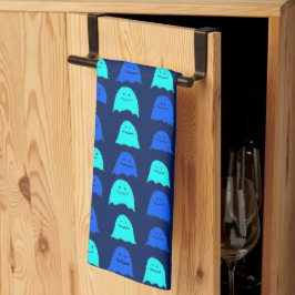 Paño De Cocina Fantasmas de Halloween azul brillante