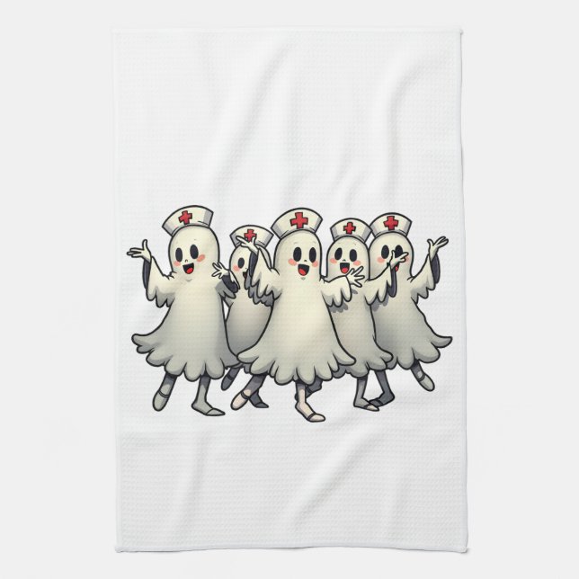 Paño De Cocina Fantasmas espeluznantes de Halloween en maletas de (Vertical)