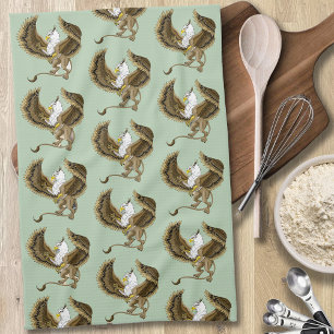 Paño De Cocina Fantástico Grifo Marrón Majestuoso Griffin Mitológ