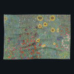 Paño De Cocina Farm Garden Sunflowers, de Gustav Klimt Painting<br><div class="desc">Obra maestra del pintor imperial austriaco Gustav Klimt : Jardín de granja con girasoles</div>