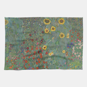 Paño De Cocina Farm Garden Sunflowers, de Gustav Klimt Painting