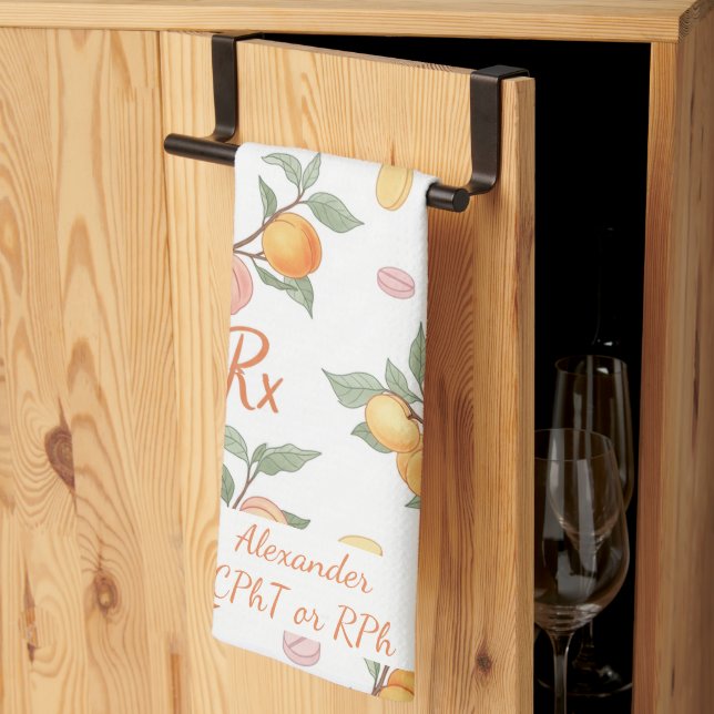 Paño De Cocina Farmacia personalizada de Peach y Apricot (Pliegue de tercios)