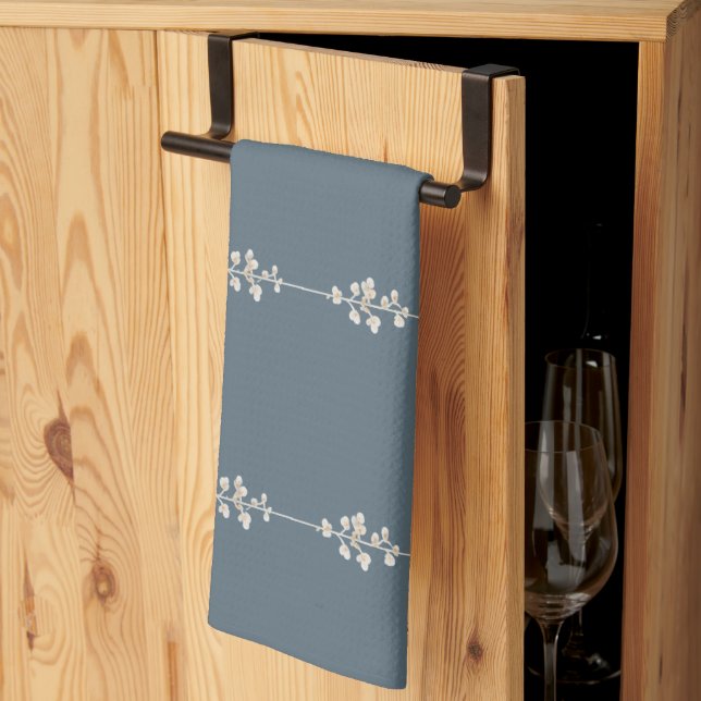 Paño De Cocina Farmhouse Botanical Hand Towel Blue Floral Kitchen (Pliegue de tercios)