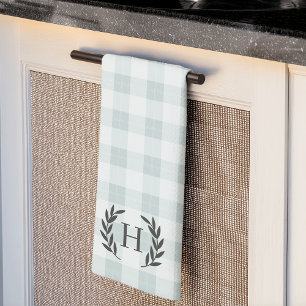 Paño De Cocina Farmhouse Plaid Laurel Monograma