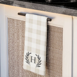 Paño De Cocina Farmhouse Plaid Laurel Monograma