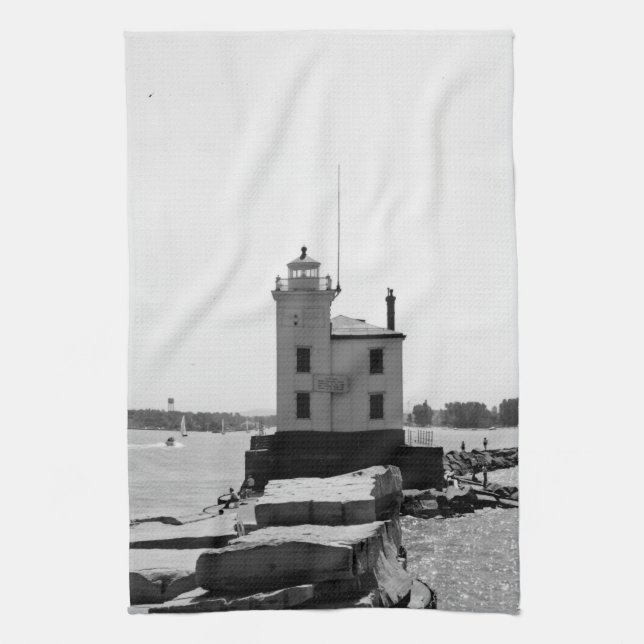 Paño De Cocina Faro del Lago Erie (Vertical)