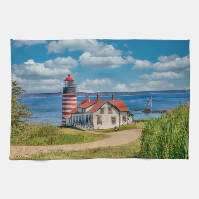 Paño De Cocina Faro West Quoddy Head, Lubec, Maine (Horizontal)