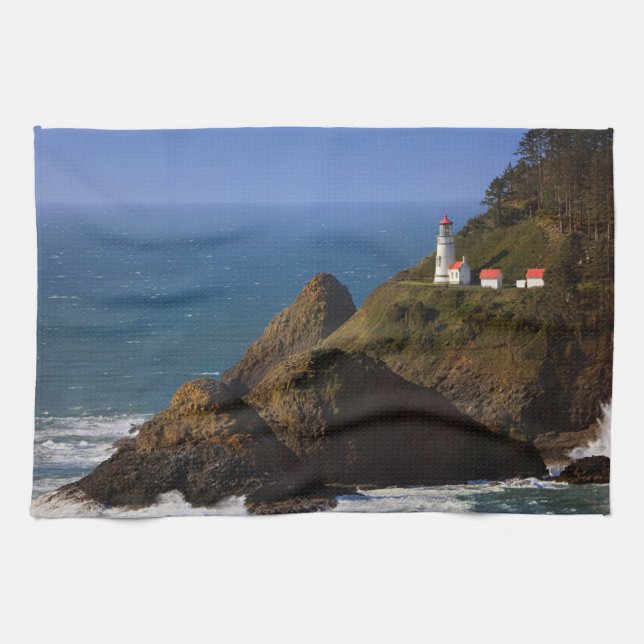 Paño De Cocina Faros | Faro costero de Oregón (Horizontal)