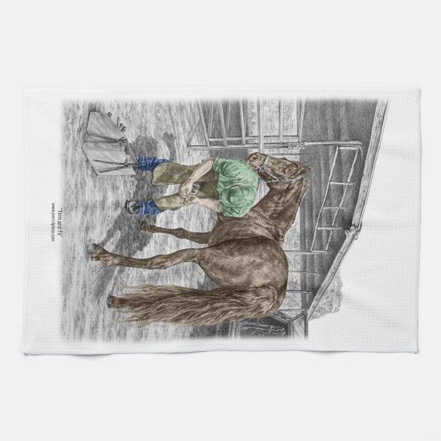 Paño De Cocina Farrier Blacksmith Trimming Horse Hoof (Horizontal)