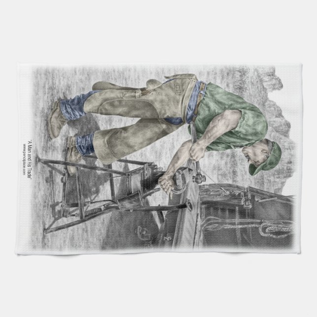 Paño De Cocina Farrier Blacksmith Using Anvil (Horizontal)