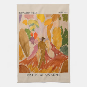 Paño De Cocina Faun y Nymph 1941 de Edvard Weie