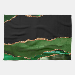 Paño De Cocina Faux Emerald Green Marble Agrimensage contemporáne