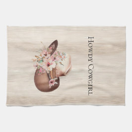 Paño De Cocina Faux Rusam Cream Wood Rosa Rosa Cowgirl