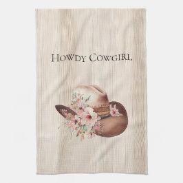 Paño De Cocina Faux Rusam Cream Wood Rosa Rosa Cowgirl