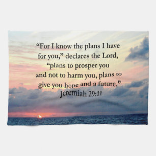 PAÑO DE COCINA FE EN JEREMIAH 29:11 SUNRISE VERSE