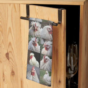 Paño De Cocina "Feathers in Focus: Un retrato de pollo blanco"