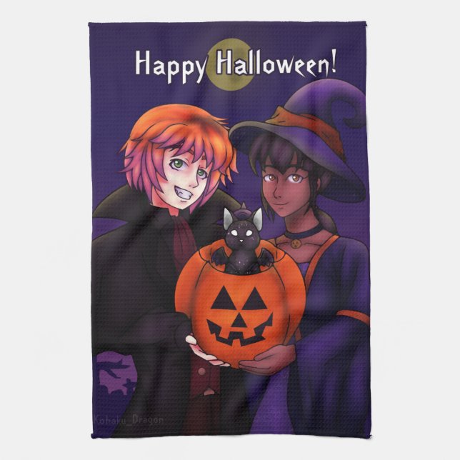 Paño De Cocina Felices disfraces de Halloween (Vertical)