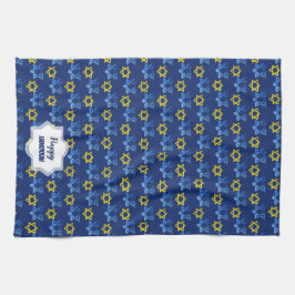 Paño De Cocina Felices Estrellas Acuáticas De Hanukkah