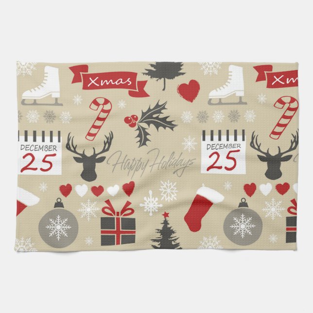 Paño De Cocina Felices Fiestas (Horizontal)