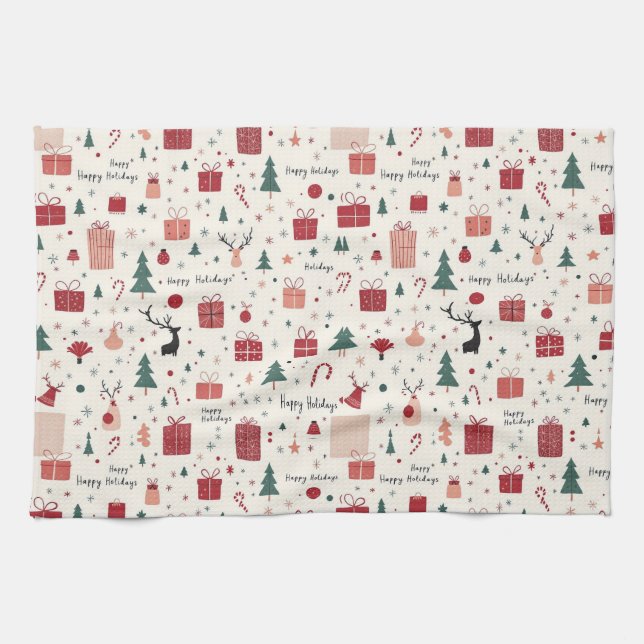 Paño De Cocina Felices Fiestas (Horizontal)