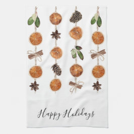 Paño De Cocina Felices Fiestas Citrus Garland Kitchen