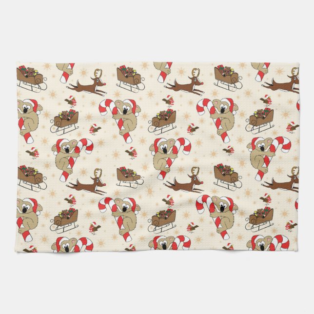Paño De Cocina Felices Fiestas de Santa Sloth (Horizontal)